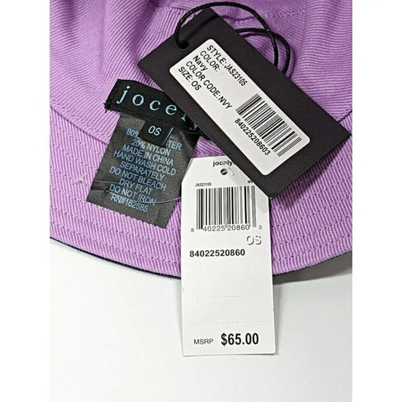 Jocelyn Women's Sequined Smiley Patch Bucket Hat in Navy O/S (MSRP $65) - Picture 4 of 7